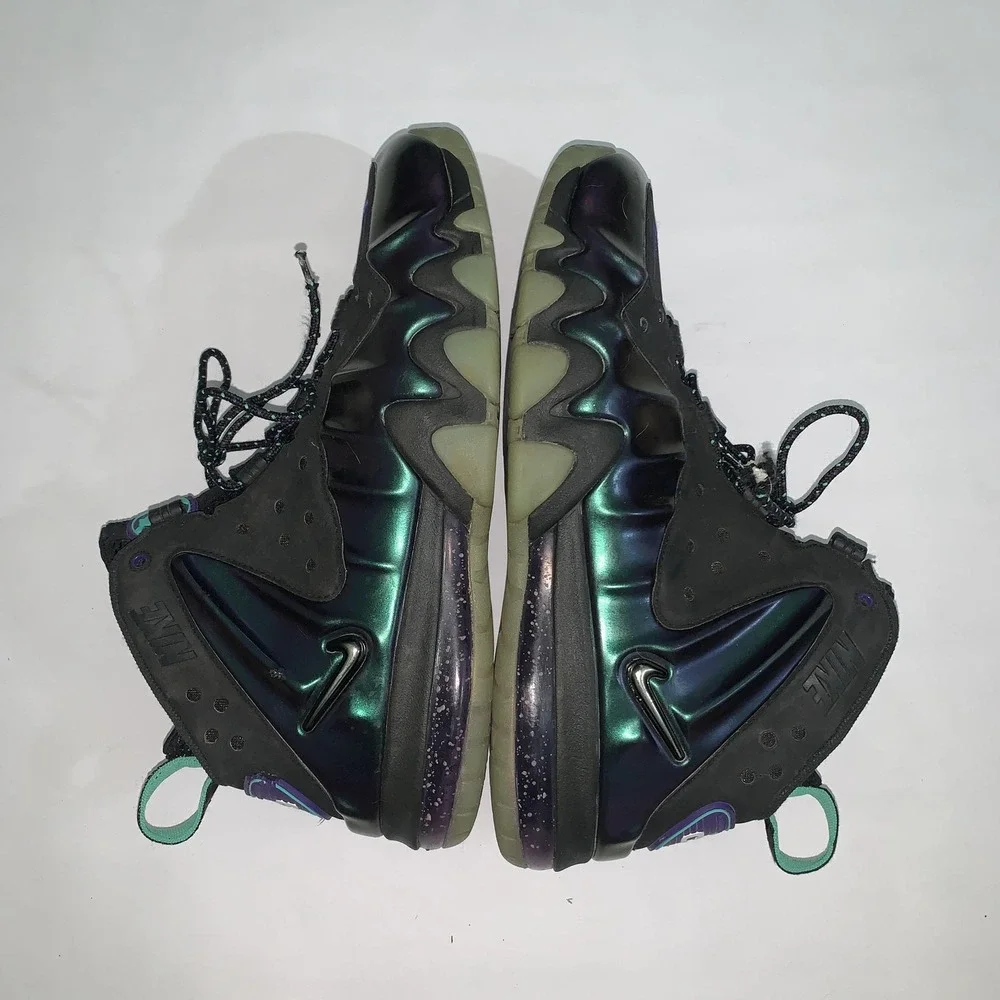 Nike Barkley Posite Max Shoes Mens 10.5 Black Glow Basketball 555097-003